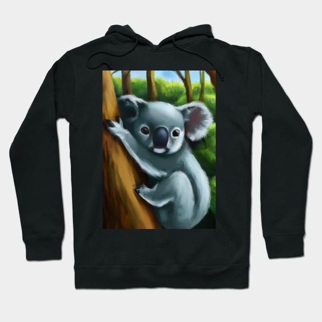 A koala hanging from a tree Hoodie by maxcode